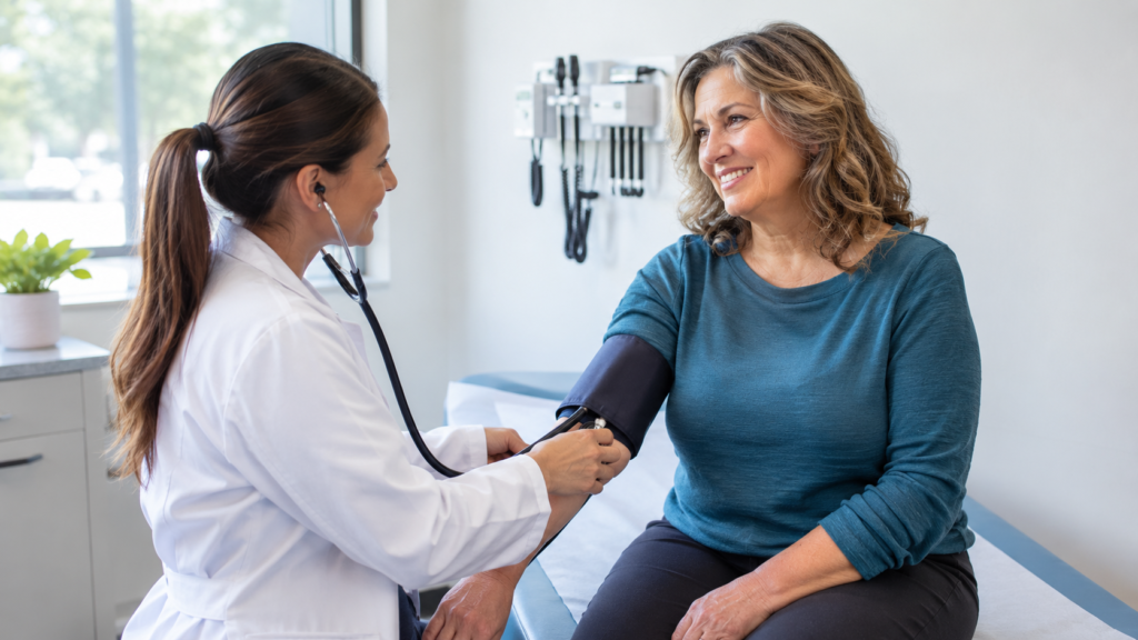 Patient meeting with a primary care provider for ongoing chronic disease management